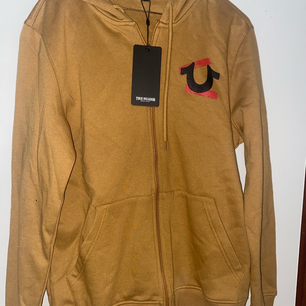 True Religion Camel Zip-Up Hoodie